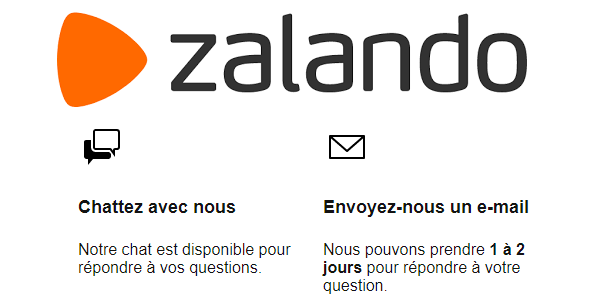 Contact Zalando Belgique par email
